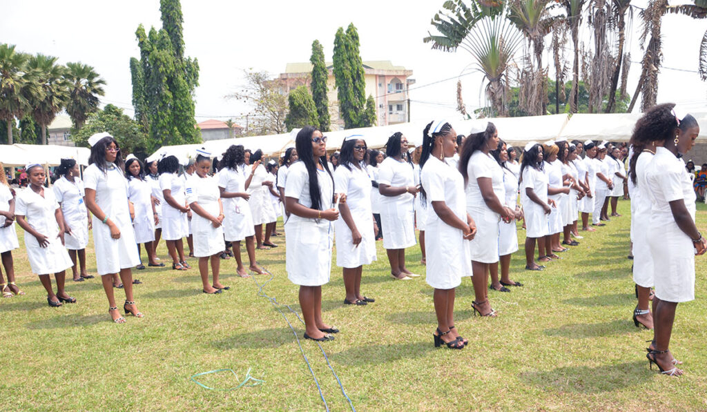 health Science students before their gradation oath