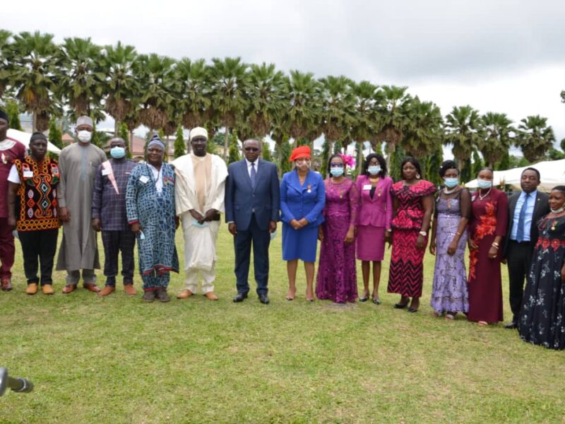 medal recipients with the governor of South West Region