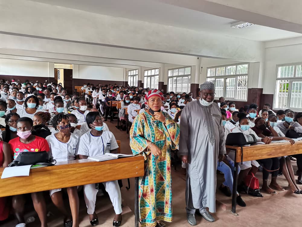 His Excellency Lawal Bappah, Consul General of the Nigerian Consolate for the Northwest and South West Regions of Cameroon in class with students 