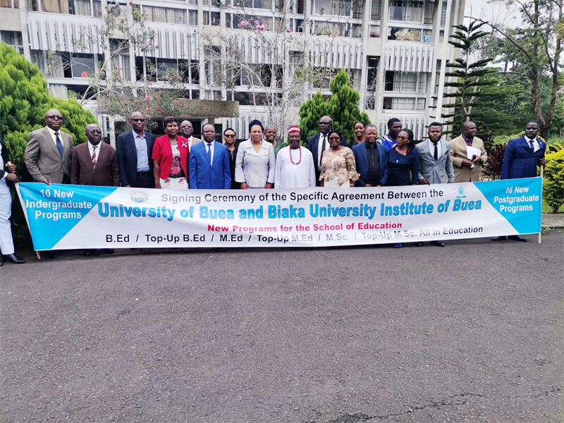 Family Picture during the The signing ceremony of the The Specific Agreement for the School of Education between the University of Buea and Biaka University Institute of Buea-BUIB.