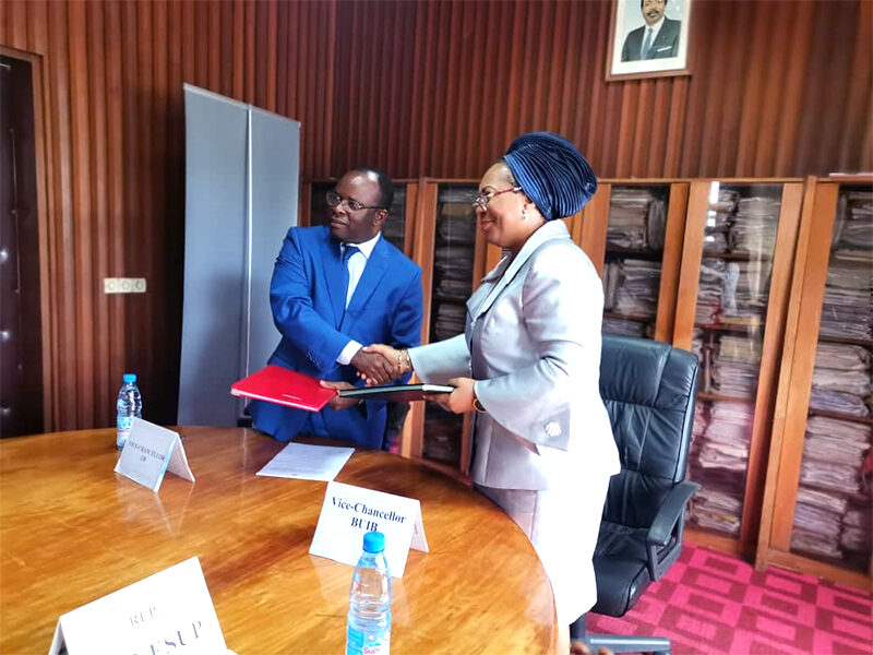The signing ceremony of the The Specific Agreement for the School of Education between the University of Buea and Biaka University Institute of Buea-BUIB.