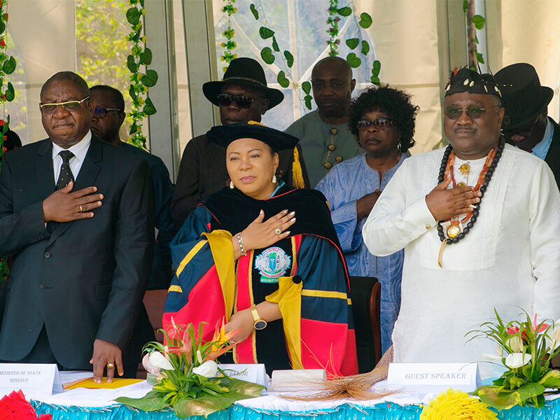 From Left to right: SG at Ministry of Higher Education, VC, BUIB, Guest Speaker HRM Fon Ekoko